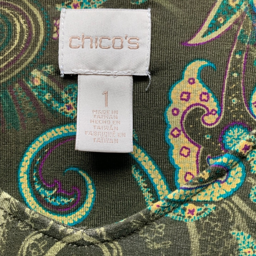Chico's Multicolor Paisley Long Sleeve Top - Picture 2 of 3
